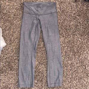 Lululemon cropped gray leggings. Thin material!